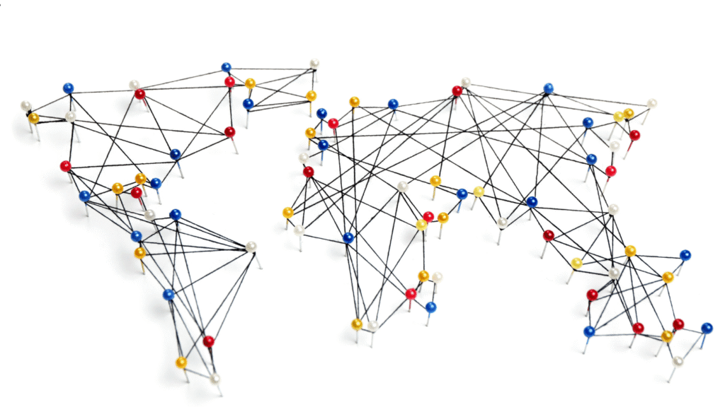 Mapa del mundo que representa el SEO internacional